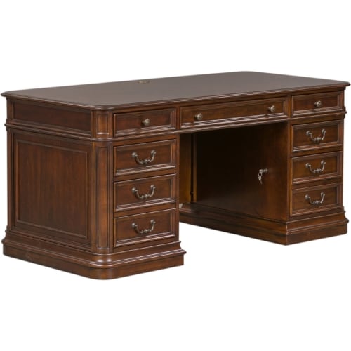 Brayton Manor Jr Executive Desk in Cognac Finish