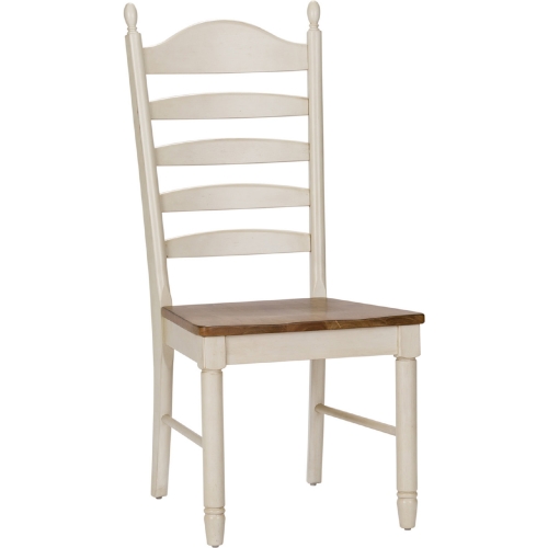 Springfield Ladder Back Dining Chair in Honey & Cream (Set of 2)