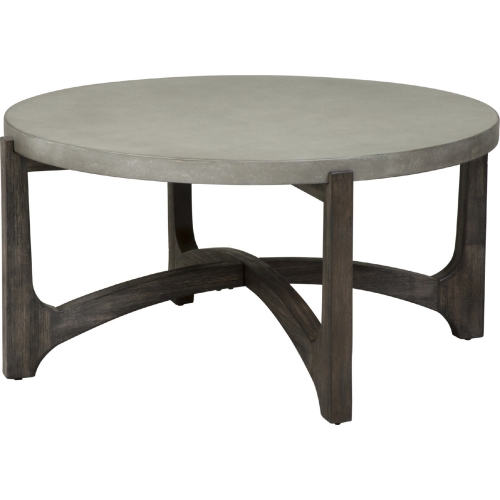 Cascade Round Cocktail Table in Brushed Brown & Concrete