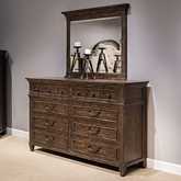 Paradise Valley 8 Drawer Dresser in Saddle Brown Finish