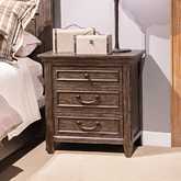 Paradise Valley Nightstand w/ Charging Station in Saddle Brown Finish