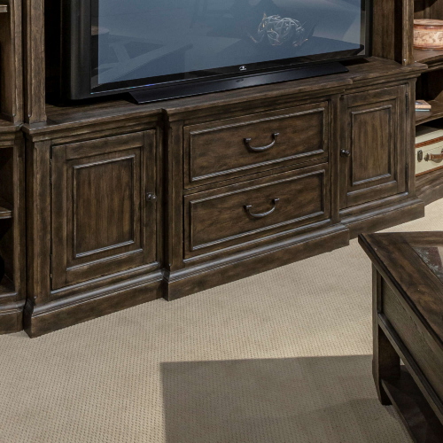 Paradise Valley 78" TV Stand Console in Saddle Brown Finish