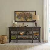 Paradise Valley Hall Console Table in Saddle Brown Finish