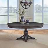 Paradise Valley 72" Pedestal Dining Table in Saddle Brown Finish