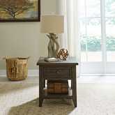 Paradise Valley End Table in Saddle Brown Finish