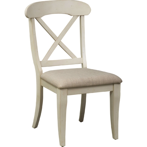 Ocean Isle X Back Dining Chair in Bisque & Pine (Set of 2)