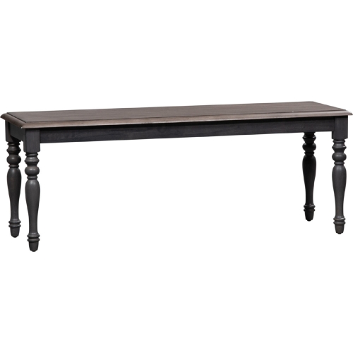 Ocean Isle Dining Bench in Slate Gray & Weathered Pine