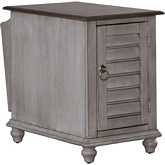 Ocean Isle Chair Side End Table in Antique White & Weathered Gray