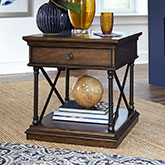 Tribeca Drawer End Table in Cordovan Brown Finish