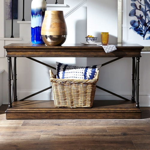 Tribeca Sofa Table in Cordovan Brown Finish