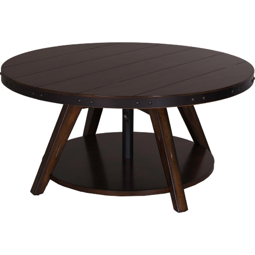 Aspen Skies Motion Cocktail Table in Russet Brown Finish