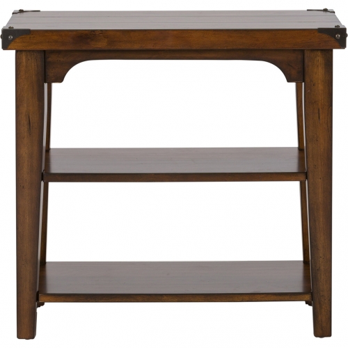 Aspen Skies Side Table in Russet Brown Finish