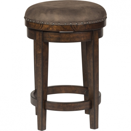 Aspen Skies Counter Swivel Stool in Brown & Fabric