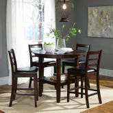 Hampton 5 Piece Pub Dining Set in Russet Brown Finish