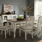 Cumberland Creek 7 Piece Dining Set in Nutmeg & White