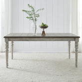 Cottage Lane 72" Dining Table in White & Weathered Gray