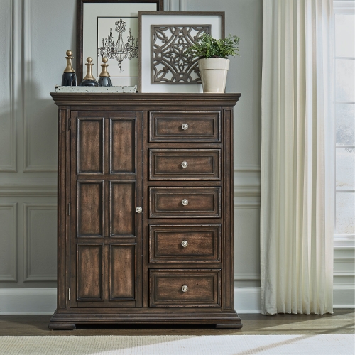 Big Valley Door Chest in Distressed Brownstone Finish