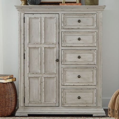 Big Valley Door Chest in Distressed Whitestone Finish