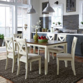 Thornton II 7 Piece Dining Set in Cream & Brown