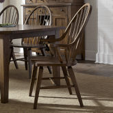 Hearthstone Windsor Back Dining Arm Chair in Oak (Set of 2)