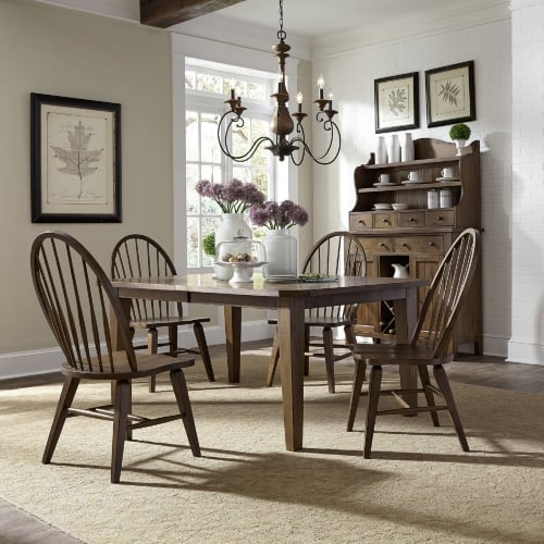 Hearthstone 5 Piece Dining Set in Rustic Oak Finish