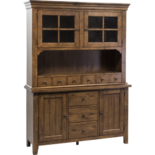 Hearthstone Buffet & Hutch in Rustic Oak Finish