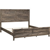 Ridgecrest King Panel Bed in Cobblestone Finish