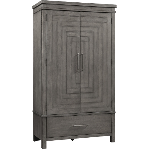 Modern Farmhouse Armoire in Distressed Charcoal Gray