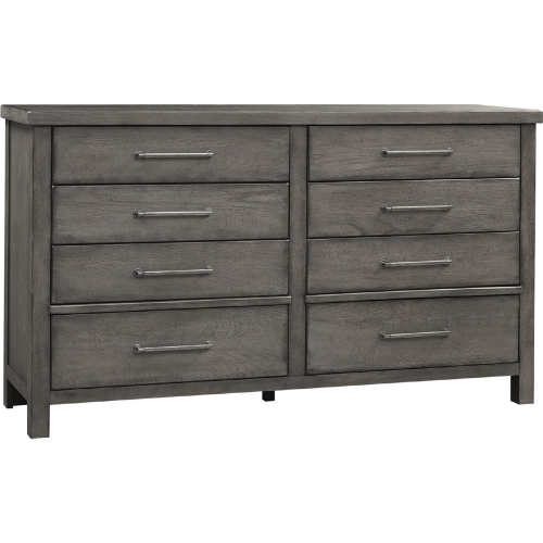 Modern Farmhouse 8 Drawer Dresser in Distressed Charcoal Gray