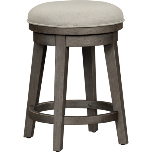 Modern Farmhouse Console Counter Swivel Stool in Distressed Charcoal