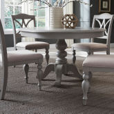 Summer House 5 Piece Pedestal Dining Set in Dove Grey