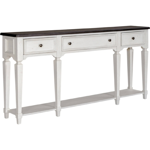 Allyson Park 72" Console Table in Wirebrushed White & Charcoal Gray