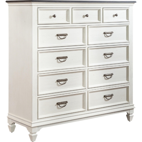 Allyson Park 11 Drawer Dresser in Brushed White Finish