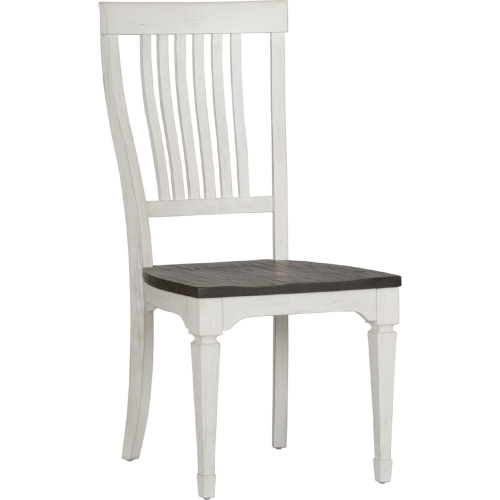 Allyson Park Slat Back Dining Chair in White & Charcoal (Set of 2)