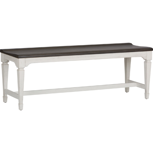 Allyson Park Dining Bench in White & Charcoal Gray