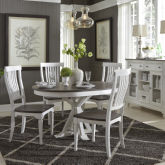 Allyson Park 5 Piece Dining Set in White & Charcoal Gray