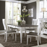 Allyson Park 5 Piece Dining Set in White & Charcoal Gray