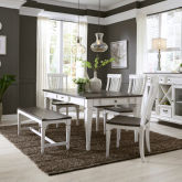 Allyson Park 6 Piece Dining Set in White & Charcoal Gray