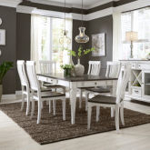 Allyson Park 7 Piece Dining Set in White & Charcoal Gray