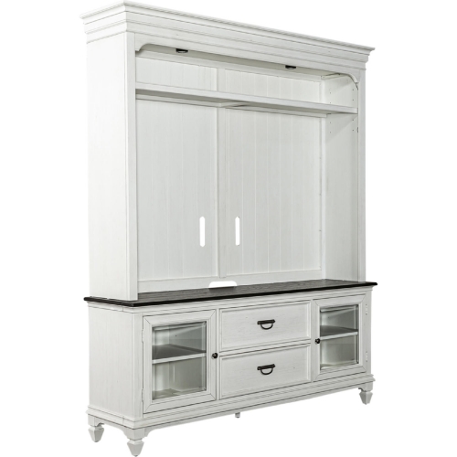 Allyson Park Entertainment Center in Brushed White & Charcoal Gray