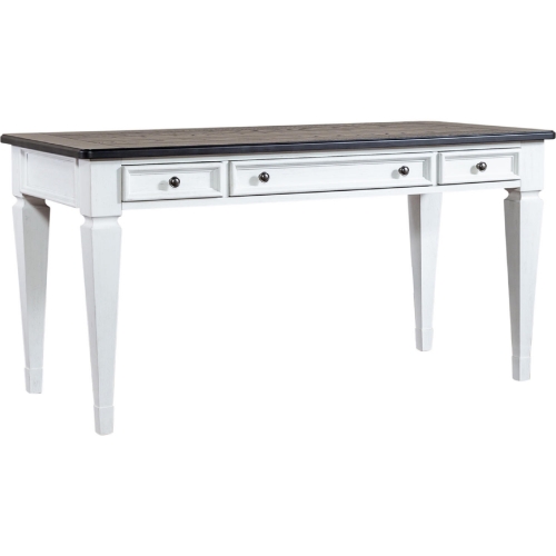 Allyson Park Writing Desk in Brushed White & Charcoal Gray