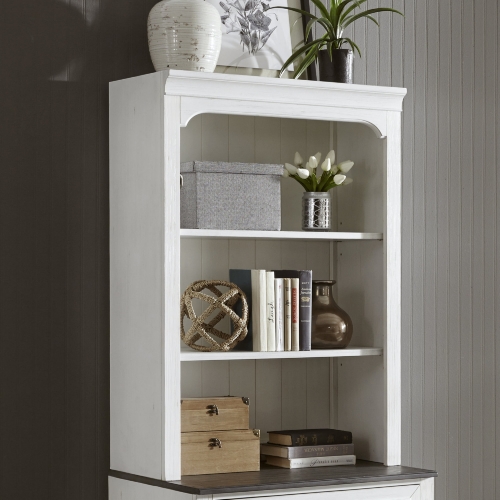 Bunching Lateral File Hutch in White & Charcoal Gray