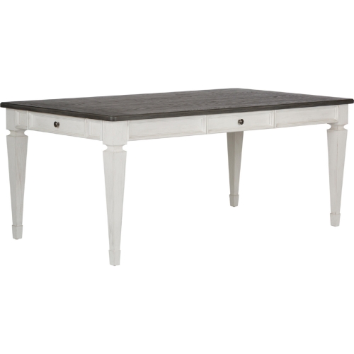 Allyson Park 72" Dining Table in White & Charcoal Gray