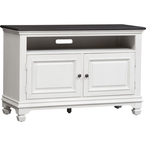 Allyson Park 46" TV Stand Console in Brushed White & Charcoal Gray