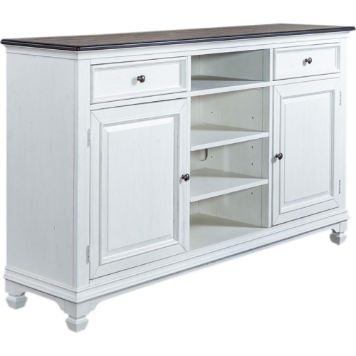 Allyson Park 68" Highboy TV Stand in Brushed White & Charcoal Gray