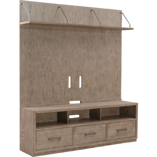 City Scape 2 Piece Entertainment Center in Brushed Burnished Beige Wood