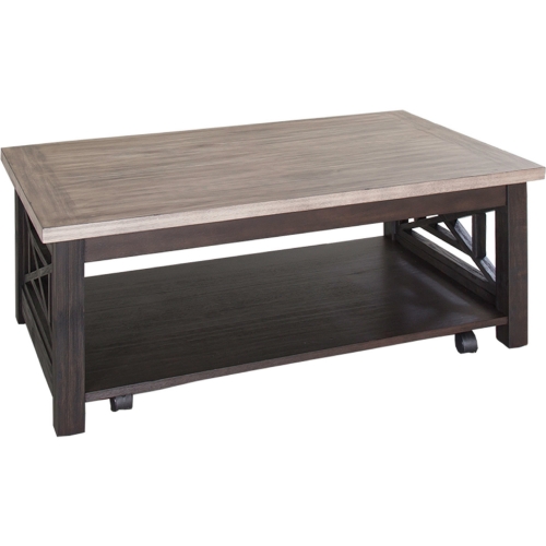 Heatherbrook Cocktail Table in Charcoal Gray & Ash