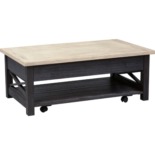 Heatherbrook Lift Top Cocktail Table in Charcoal Gray & Ash