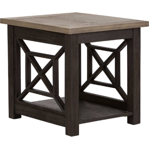 Heatherbrook End Table in Charcoal Gray & Ash