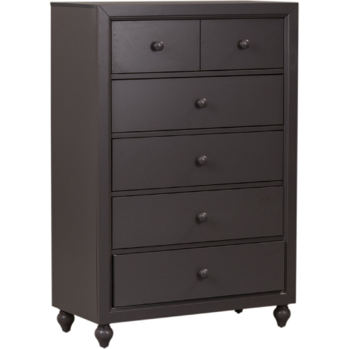 Cottage View 5 Drawer Chest in Dark Gray Finish